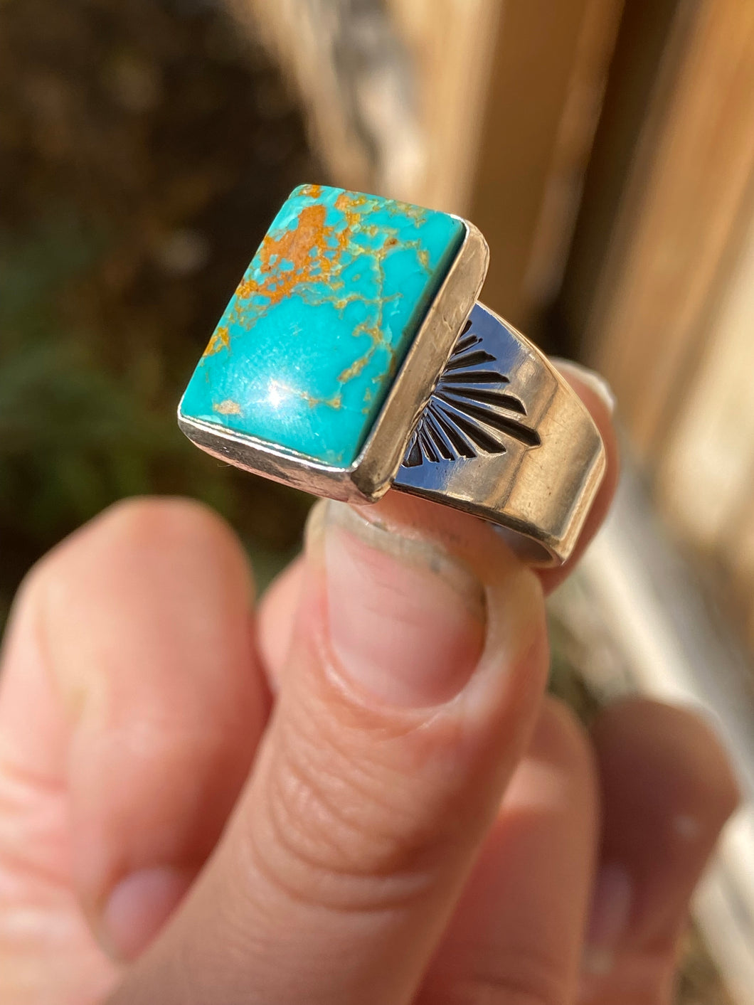 Royston Turquoise Sun Ray Ring — size 11 1/4