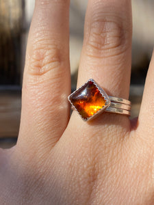 Baltic amber stacker ring set - size 9