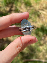 Load image into Gallery viewer, Whitewater Turquoise Marquis Ring—size 9