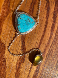Persian Turquoise with Mexican Amber Lariat