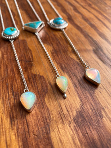 Sonoran Gold Turquoise and Opal Lariat Necklace