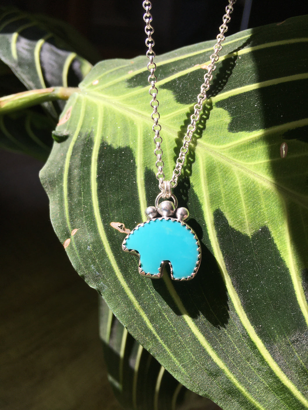 Osito Necklace #2 - Bright blue turquoise