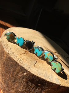 Osito Ring #5 - Light green with brown swirls (size 8.5)