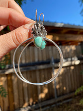 Load image into Gallery viewer, Seafoam Green Hubei Turquoise Scorpion Swing Hoops