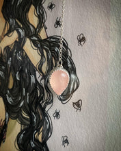 Load image into Gallery viewer, Round Moonstone with Rose Quartz Lariat Necklace