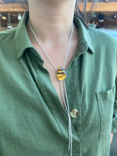 Load image into Gallery viewer, Free-form Mexican Amber Chain Bolo Necklace
