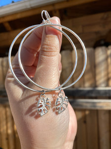 Smooth and Shiny Monstera Hoops