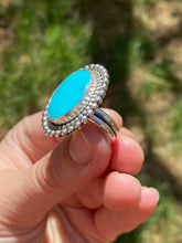 Load image into Gallery viewer, Sleeping Beauty Turquoise Double Beaded Ring—size 7
