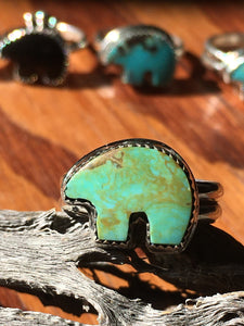 Osito Ring #5 - Light green with brown swirls (size 8.5)