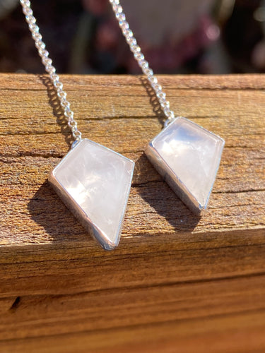 Rose Quartz Pendulum Earrings