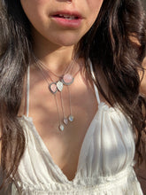 Load image into Gallery viewer, Round Rose Quartz with Rosecut Moonstone Lariat