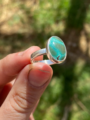 Green Hubei Turquoise Ring—size 6