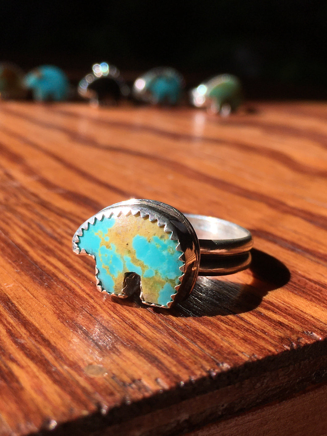 Osito Ring #6 - Light blue with brown matrix (size 10)