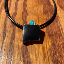 Load image into Gallery viewer, Black Onyx with White Water Turquoise New Mexico Statement Necklace
