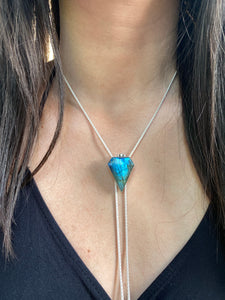Labradorite Chain Bolo Necklace