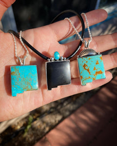 Gold Matrix Kingman Turquoise New Mexico Statement Necklace