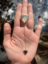 Load image into Gallery viewer, Montana Agate with Black Onyx Lariat Necklace