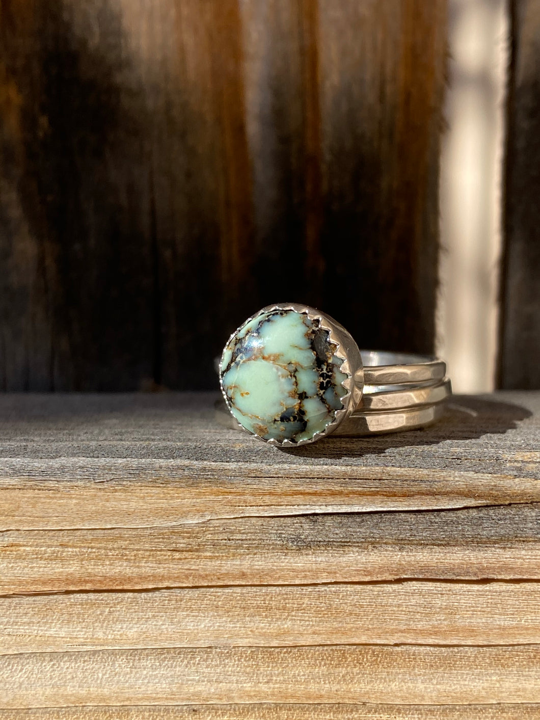 Saguaro variscite stacker ring set - size 7.5