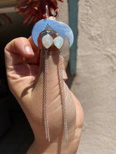 Load image into Gallery viewer, Crescent Moon Moonstone Chain Dangles—Sun Rays