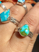 Load image into Gallery viewer, Sonoran Gold Turquoise Stacker Ring Set - Size 8