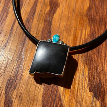 Load image into Gallery viewer, Black Onyx with White Water Turquoise New Mexico Statement Necklace