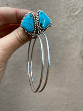 Load image into Gallery viewer, Nacozari Turquoise Triangle Post Hoops