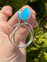 Load image into Gallery viewer, Bright Blue Nacozari Turquoise Post Hoops