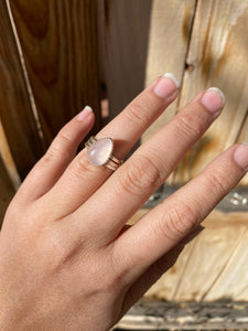 Rose quartz stacker ring set - size 5.5