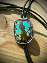 Load image into Gallery viewer, Hubei Ribbon Turquoise Bolo Tie