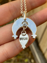 Load image into Gallery viewer, Kingman Turquoise Crescent Moon with Onyx Statement Necklace