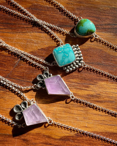Amethyst Kite with Moonstone Lariat Necklace (A)