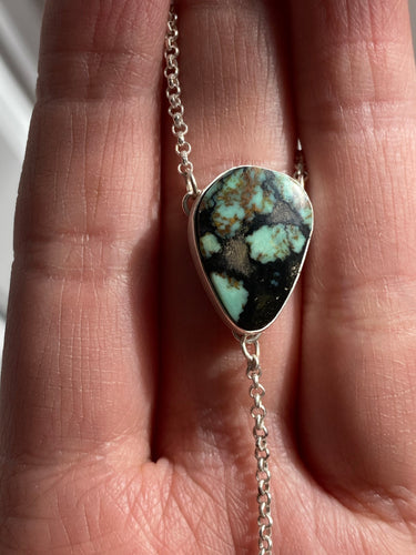 Saguaro Variscite with Black Onyx Lariat Necklace