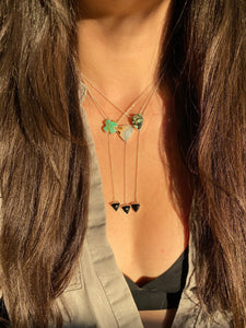 Kingman Turquoise 'X' with Black Onyx Lariat Necklace