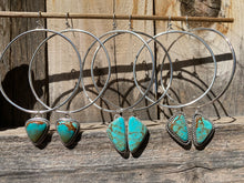 Load image into Gallery viewer, Light Blue Kingman Turquoise Dangle Hoops