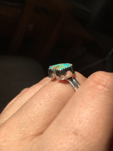 Osito Ring #6 - Light blue with brown matrix (size 10)