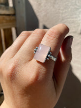 Load image into Gallery viewer, Rectangular Rose Quartz Ring—size 8