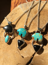 Load image into Gallery viewer, Osito Necklace #5 - Light teal turquoise with black onyx