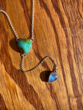 Load image into Gallery viewer, Sonoran Gold Turquoise with Moonstone Lariat