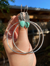 Load image into Gallery viewer, Seafoam Green Hubei Turquoise Scorpion Swing Hoops