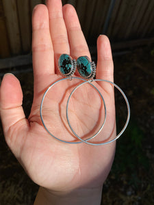 Cloud Mountain Turquoise Post Hoops