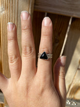 Load image into Gallery viewer, Black onyx stacker ring set - size 6.5