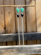 Load image into Gallery viewer, Nacozari Turquoise Double Triangle Chain Dangle Earrings