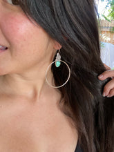 Load image into Gallery viewer, Seafoam Green Hubei Turquoise Scorpion Swing Hoops