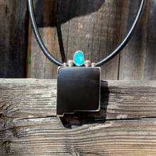 Load image into Gallery viewer, Black Onyx with White Water Turquoise New Mexico Statement Necklace
