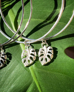 Smooth and Shiny Monstera Hoops