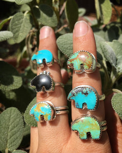 Osito Ring #6 - Light blue with brown matrix (size 10)