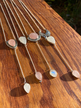 Load image into Gallery viewer, Round Rose Quartz with Rosecut Moonstone Lariat