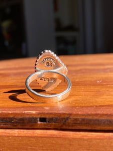 Carved Free-form Moonstone Ring—size 6