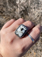 Load image into Gallery viewer, White Buffalo Wide Band Ring - size 12 (fits like 11)