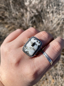 White Buffalo Wide Band Ring - size 12 (fits like 11)